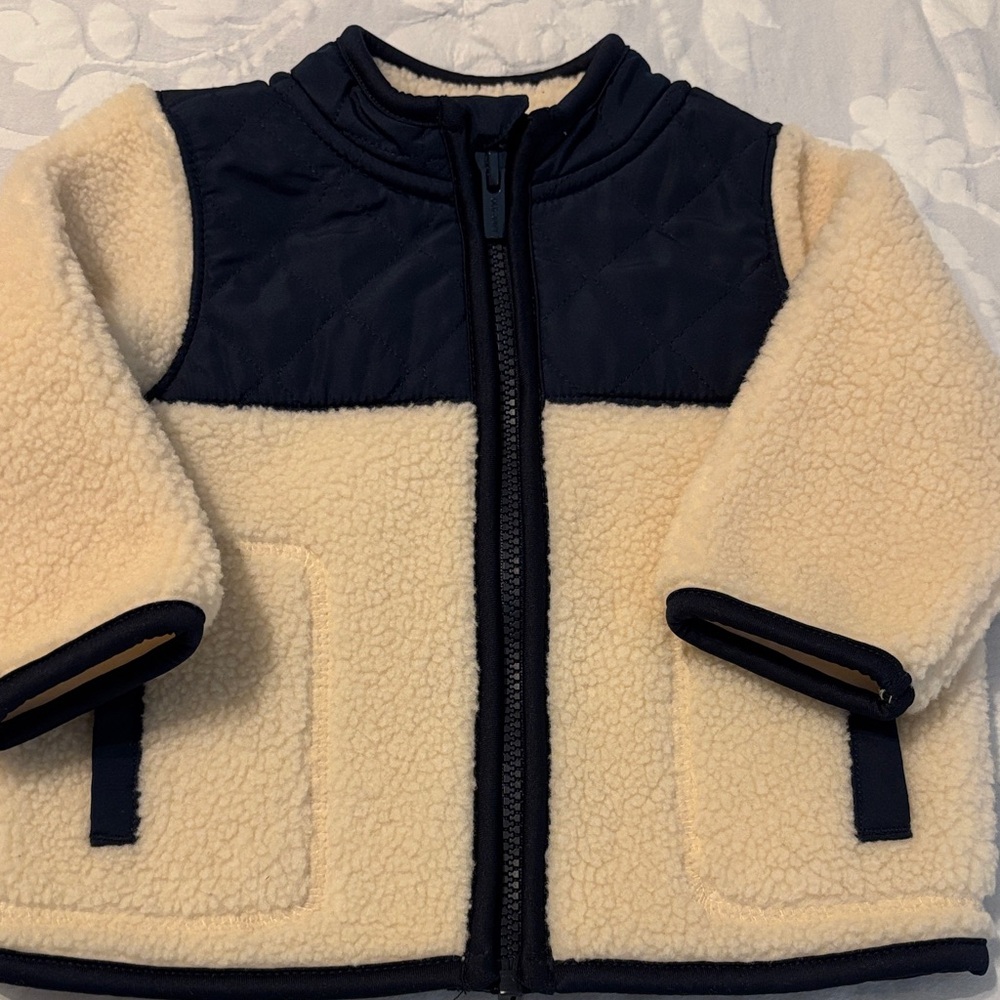 Old Navy Cream and Black Kids Puffer Jacket